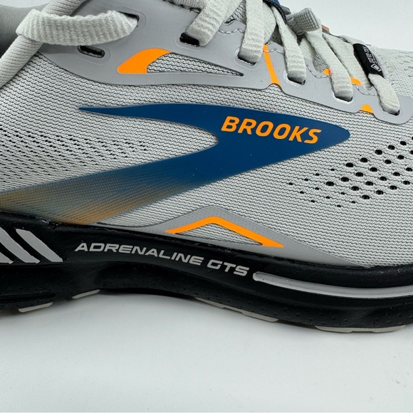 Brooks Adrenaline GTS 23 GTX waterproof Sneakers Oyster Mushroom/Orange/Blue SZ9 - Picture 6 of 11
